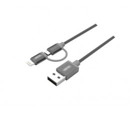 Kabel USB 2.0 - 2w1 micro USB i Lightning MFI, 1m