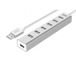 Aluminiowy Hub 7x USB 2.0 + zasilacz